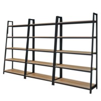 Industrial style metal shelf storage display shelf rack steel book shelves furniture