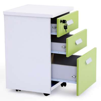 Metal Office Furniture  floor-mounted mobile storage activity file with lock and three drawers file cabinet